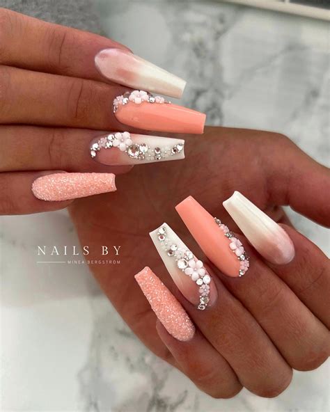 peach design nails|peach nail design.